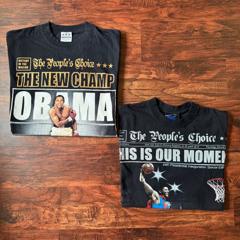 Vintage Obama Tee Bundle History in the Making Political Graphic Tees‎ XL